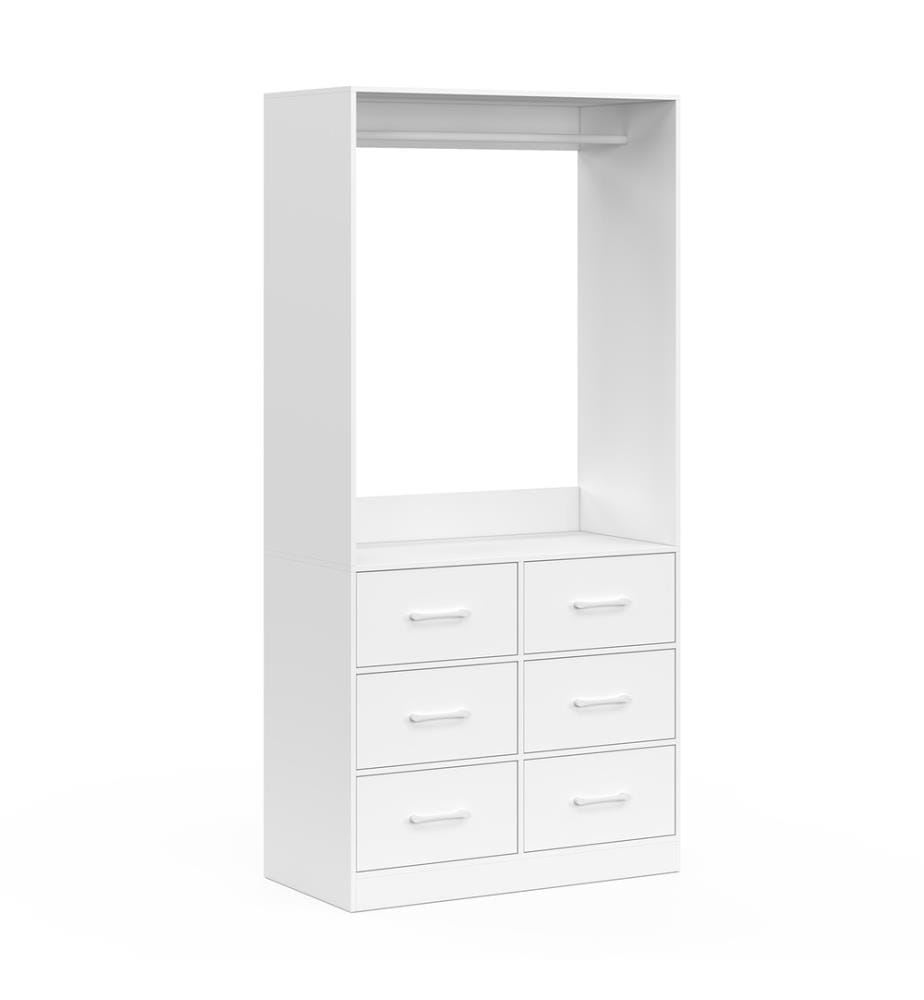 Uma wardrobe with 1 hanging space - White