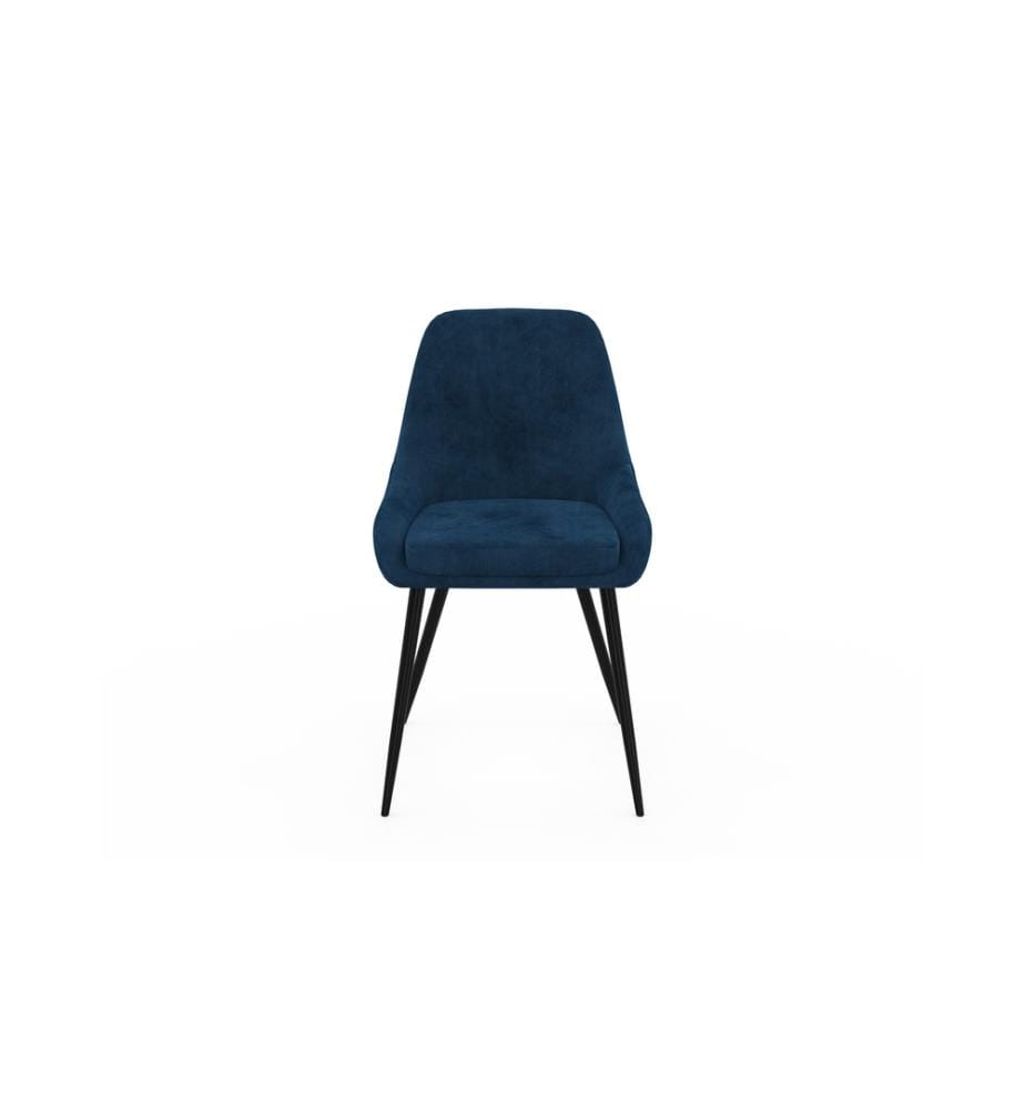 4er-Set Stühle Olivia 47.5 x 54 x 79 cm - Dunkelblau & Schwarz