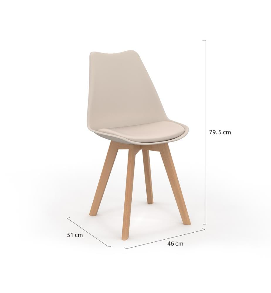 6er-Set Stühle Nordia 46 x 51 x 79.5 cm - Beige & Braun