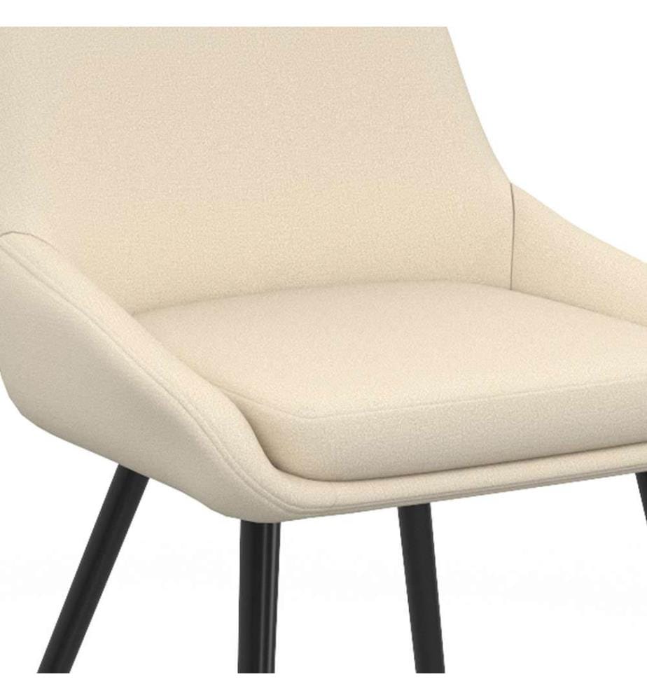 Set of 2 Ornella Chairs with beige fabric seat and metal legs - Beige, Black