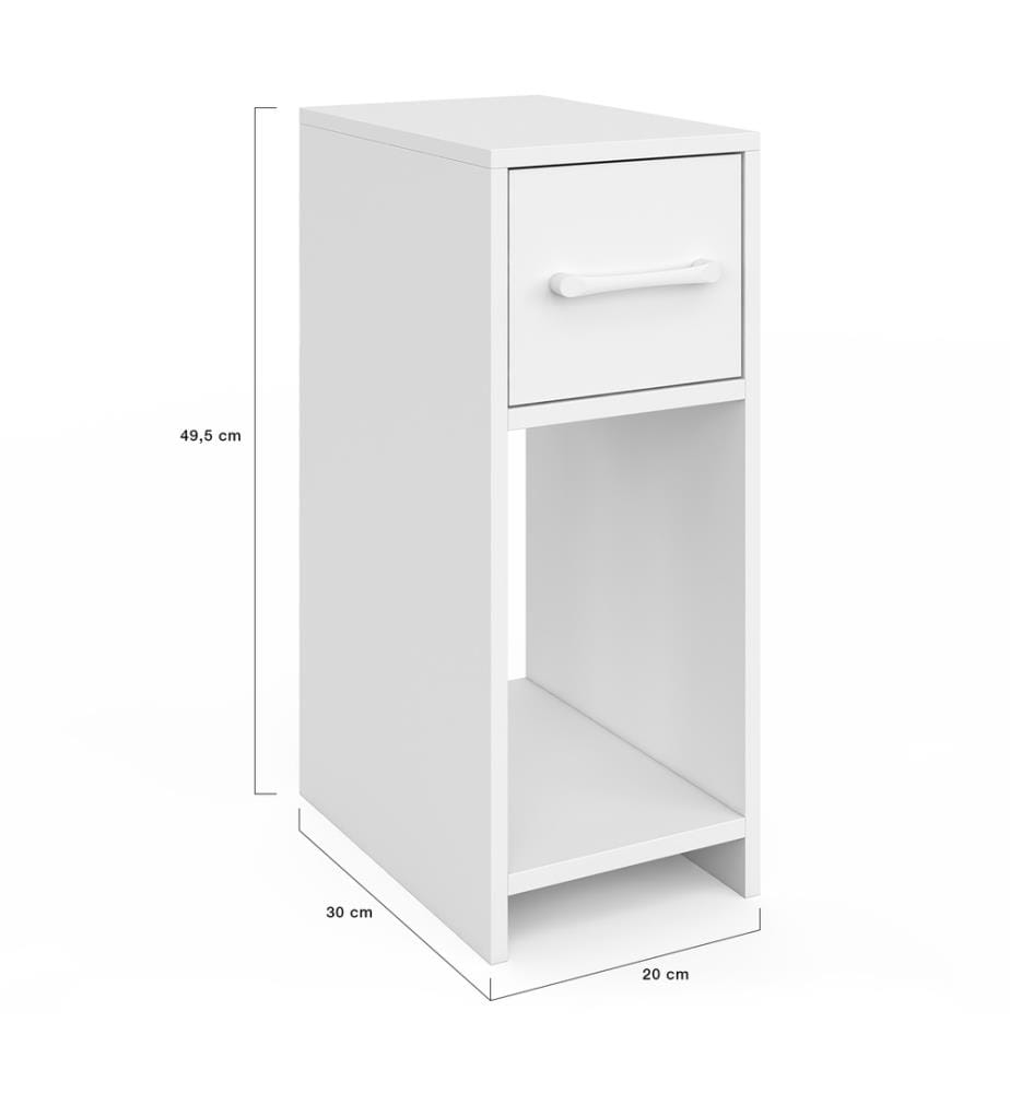 Set of 2 Uma 1-drawer bedside tables - White