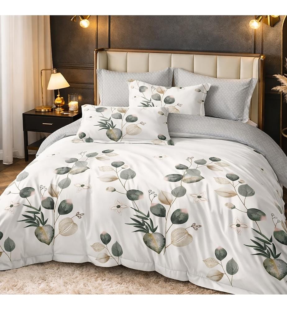 3-teiliges Bettdeckenbezug-Set 220X240 cm aus 57-fädiger Baumwolle Elvane