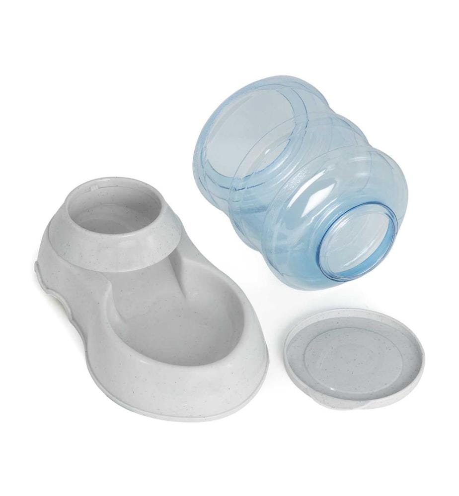 Lot de 2 Distributeurs Automatiques Eau et Nourriture pour Animaux - Blanc