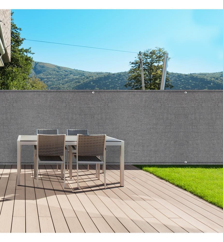 Verdunkelnder Sichtschutz - 1 x 10 m 220 gr/m² - Grau