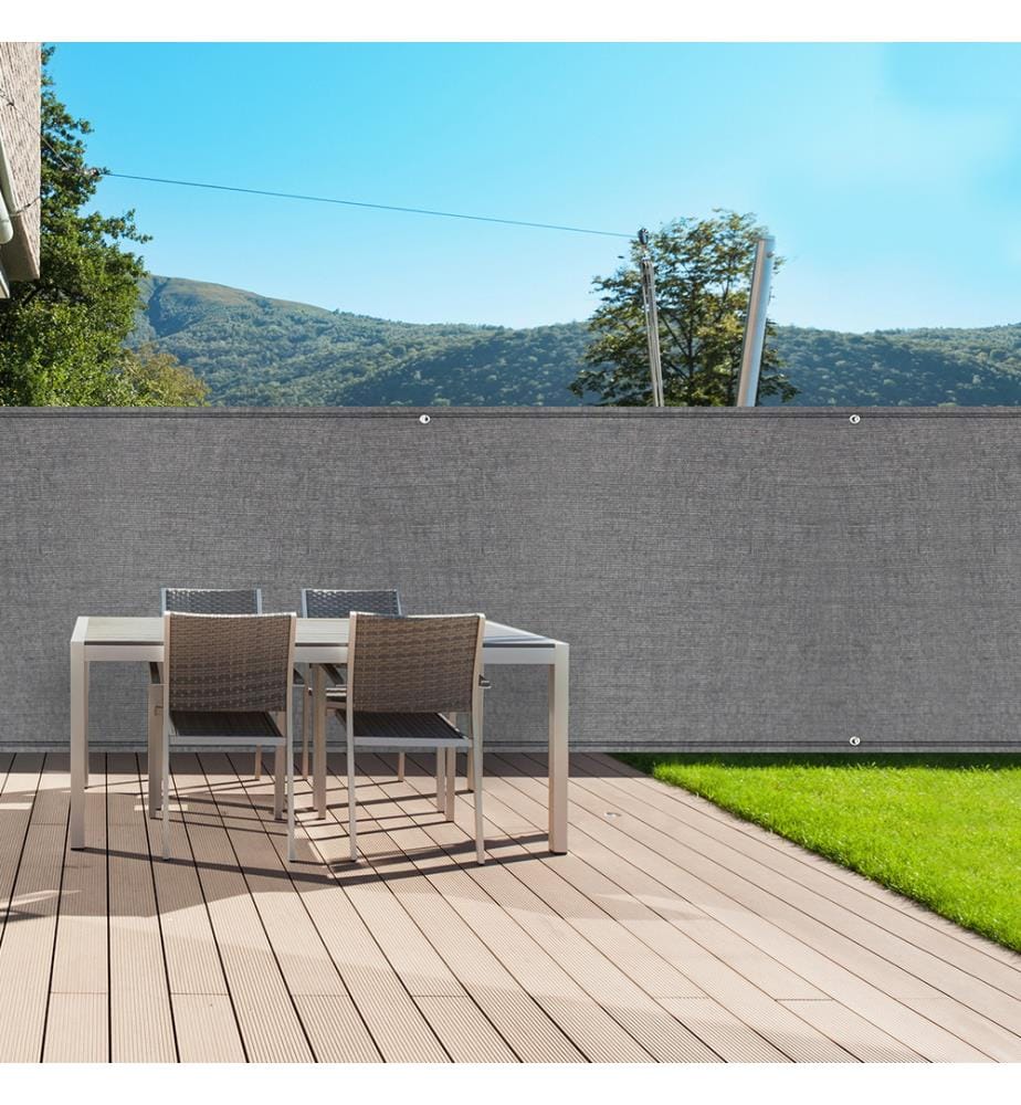 Verdunkelnder Sichtschutz - 1 x 5 m 220 gr/m² - Grau