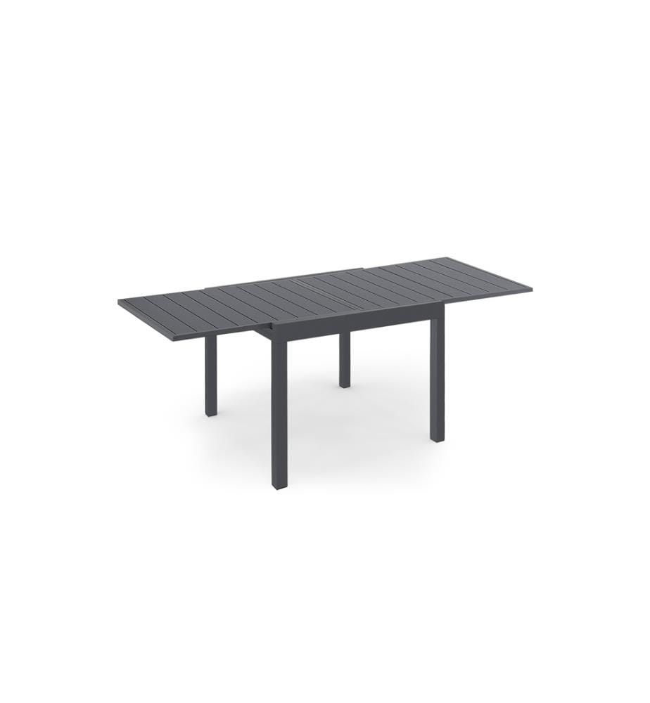 Ausziehbarer Gartentisch aus Polywood - 90-180 cm - Braun und Grau
