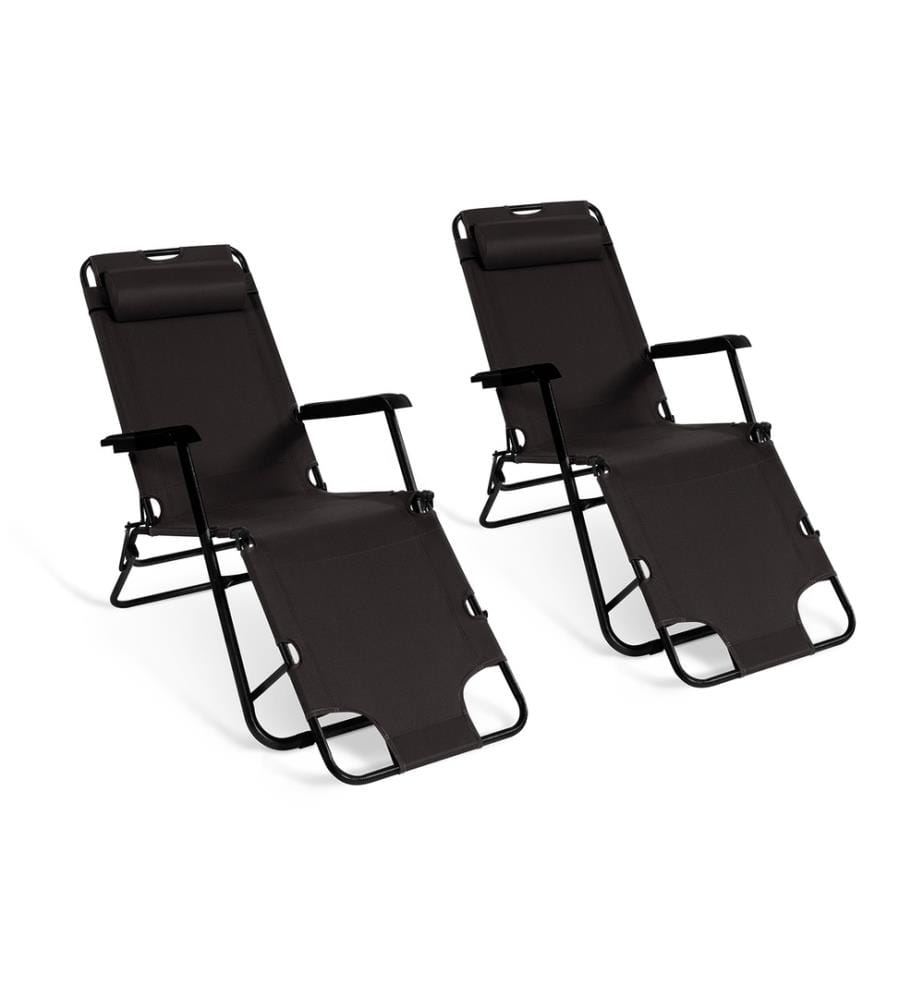 Set of 2 Rela x 2 in 1 black armchairs