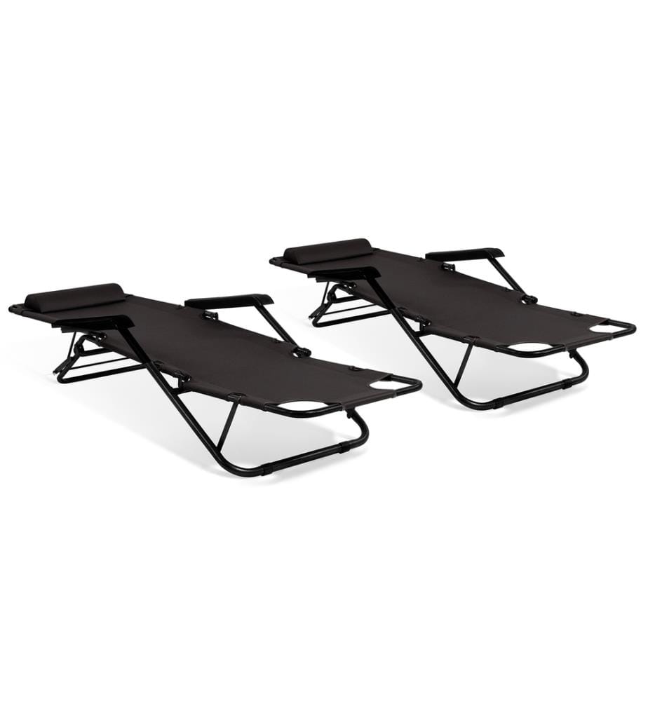 Set of 2 Rela x 2 in 1 black armchairs