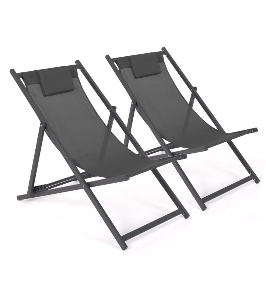 2er-Set Chiliennes aus Metall und Stoff - Anthrazit