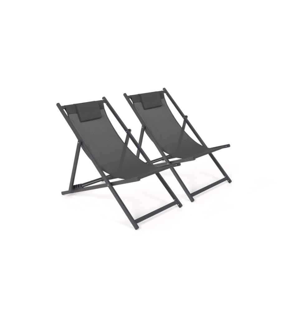 2er-Set Chiliennes aus Metall und Stoff - Anthrazit