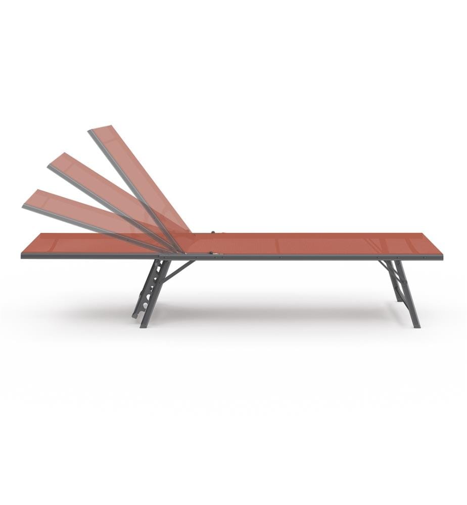 Set aus 2 Liegestühlen mit Neigung Malaga 4 Positionen - Terracotta