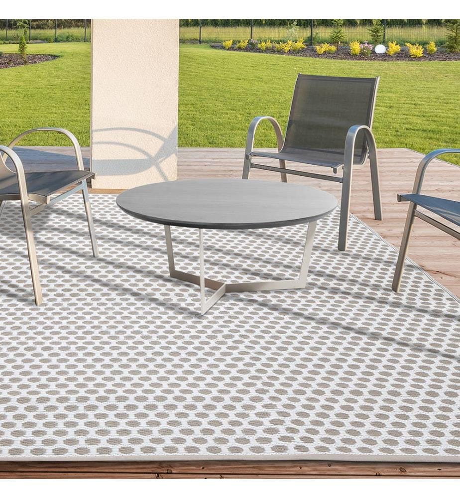 Outdoor rechteckig Teppich 160 x 240 cm Manila Punkte -Muster - Taupe