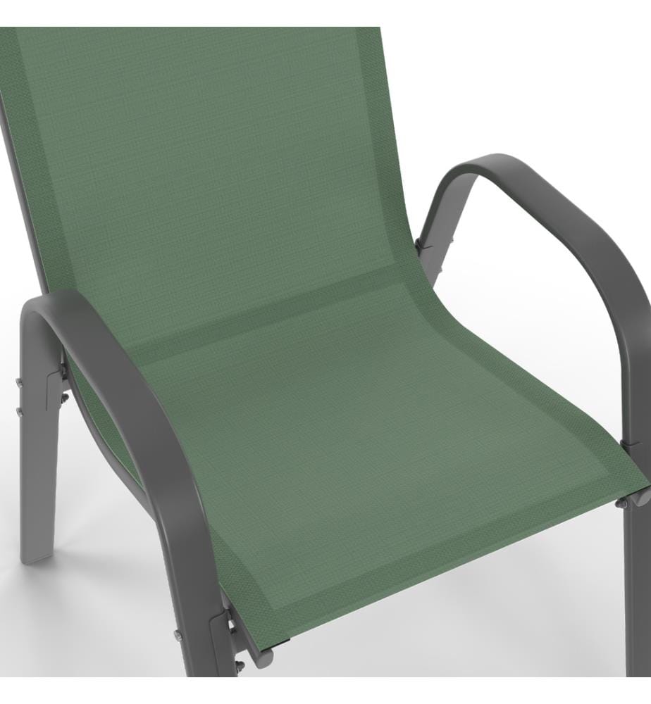 6er-Set stapelbaren Gartenstühlen - Grau und Olivgrün