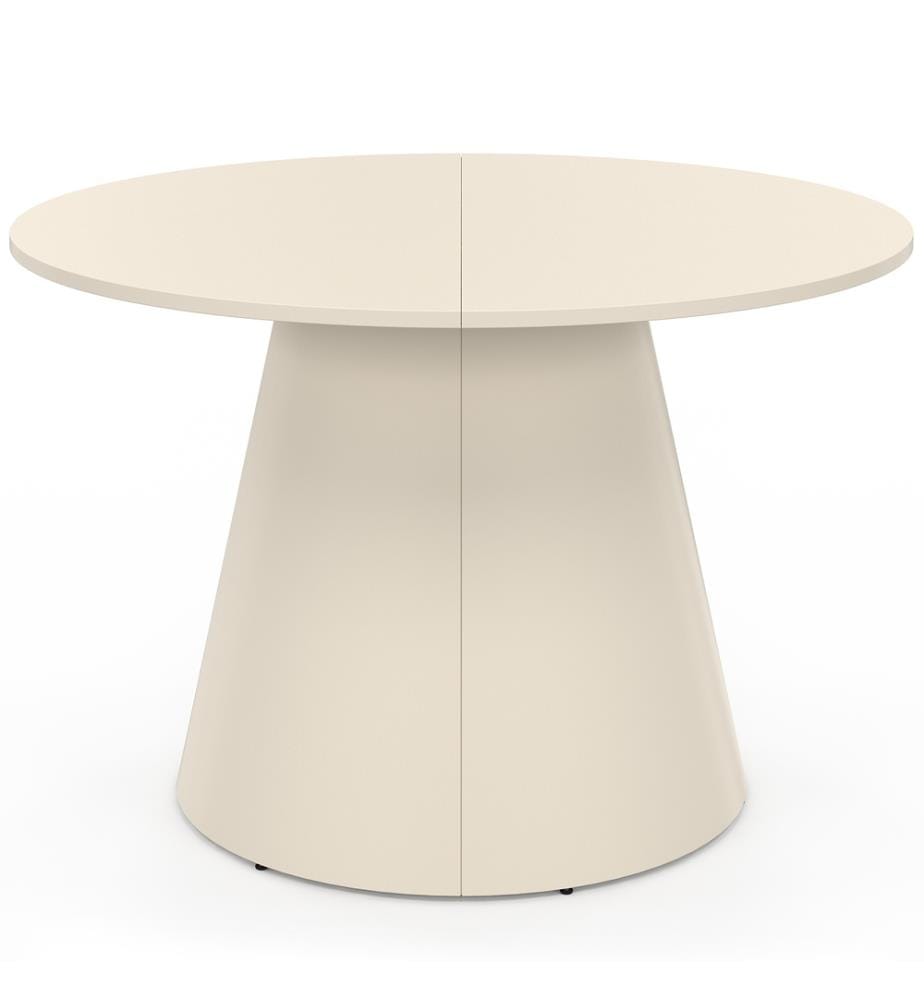 Table à manger ronde Aléna Ø120cm métal - Beige