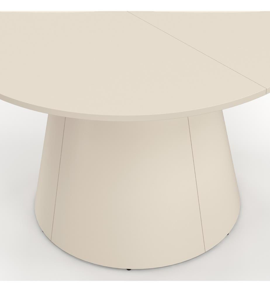 Table à manger ronde Aléna Ø120cm métal - Beige