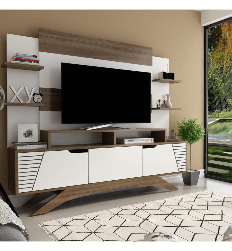 TV Unit - Walnut White