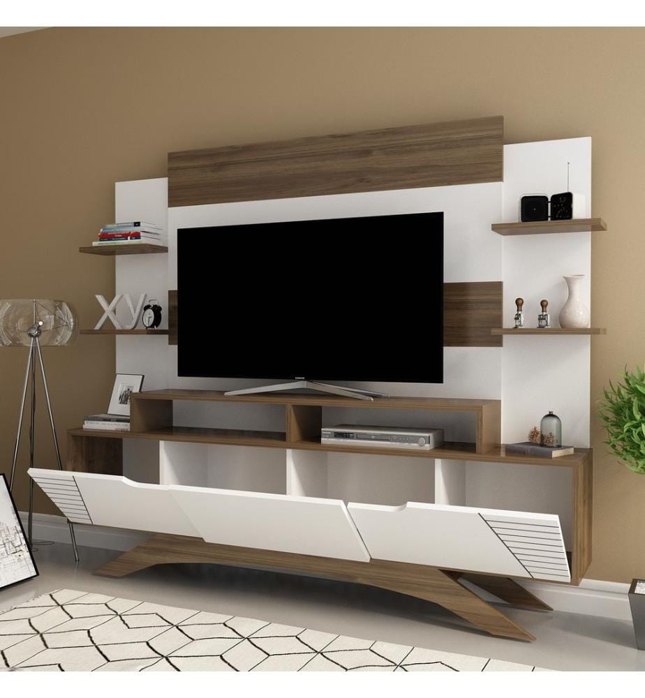 TV Unit - Walnut White