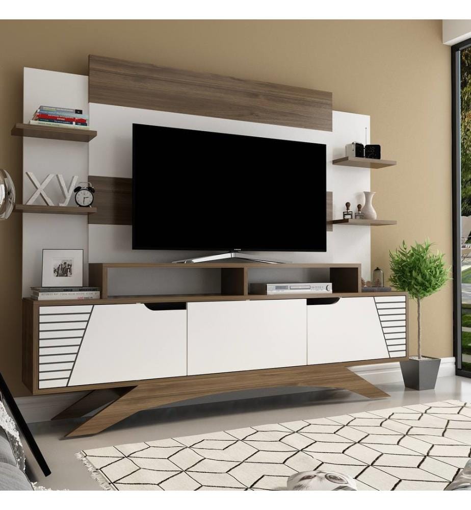 TV Unit - Walnut White