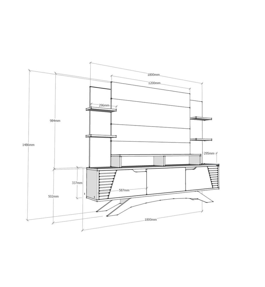 TV Unit - Walnut White