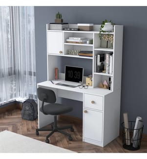 Bureau et bibliothèque - Blanc