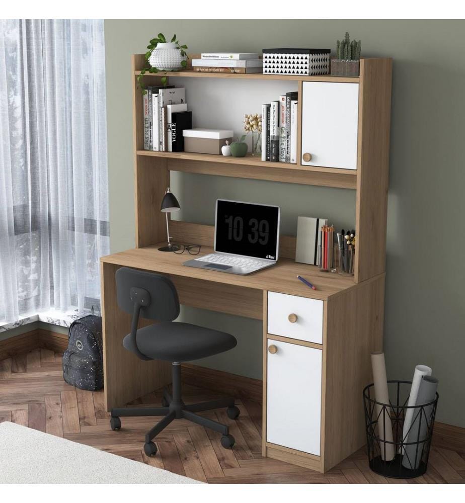 Bureau et bibliothèque - Noyer blanc