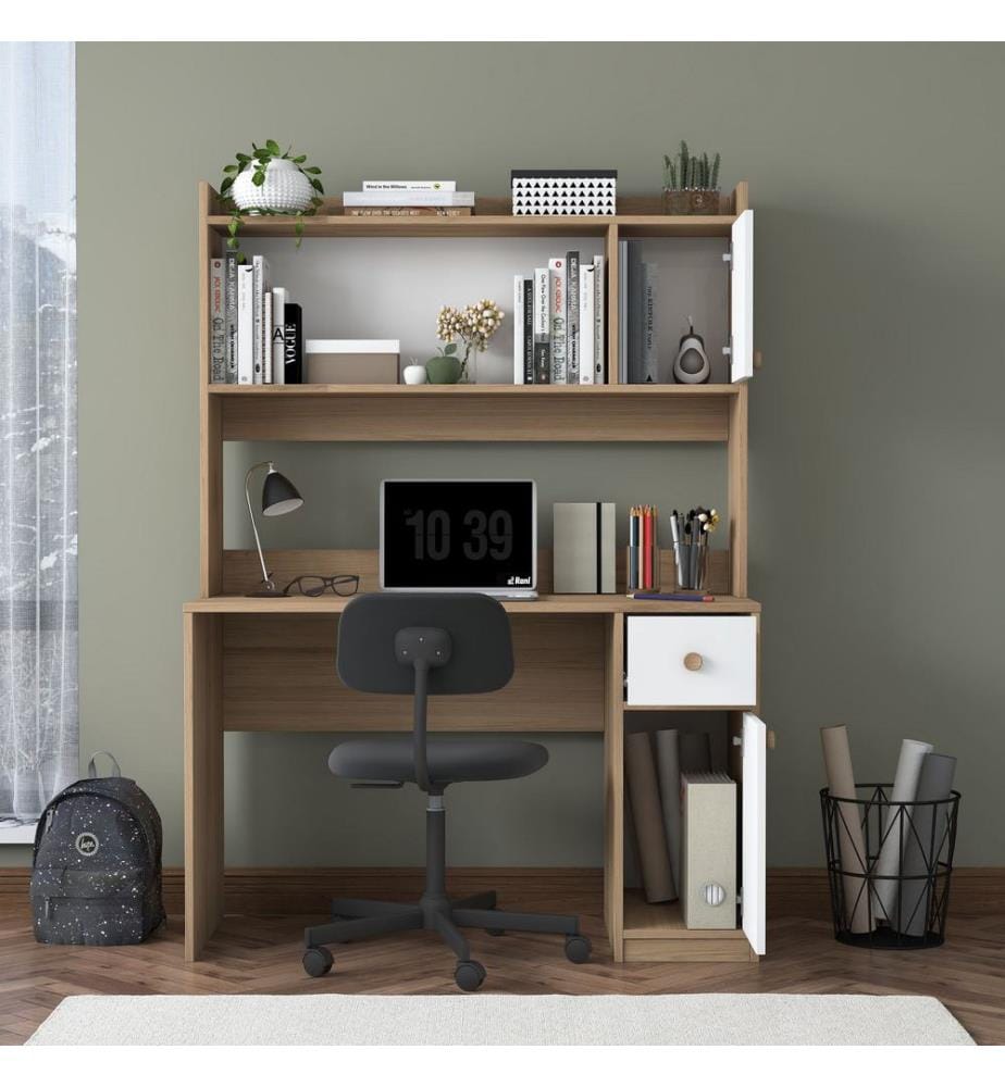 Bureau et bibliothèque - Noyer blanc