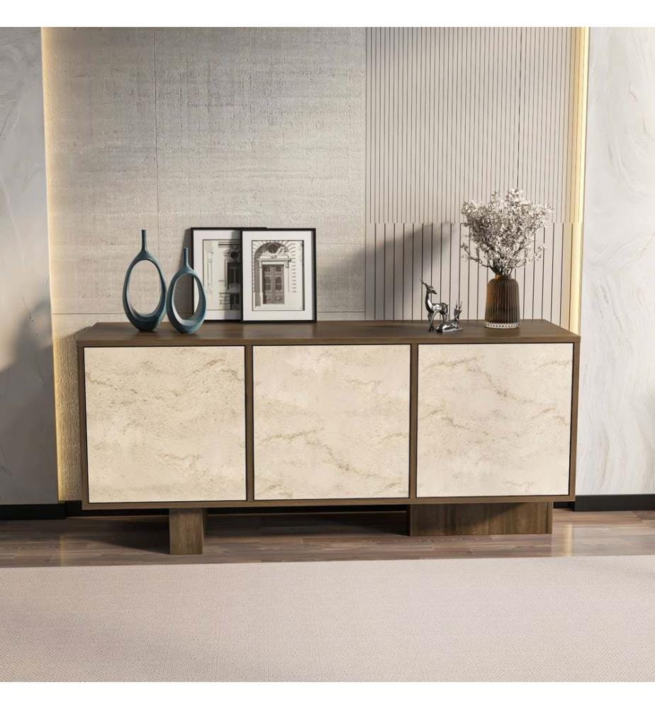 Sideboard – Nussbaum-Travertin