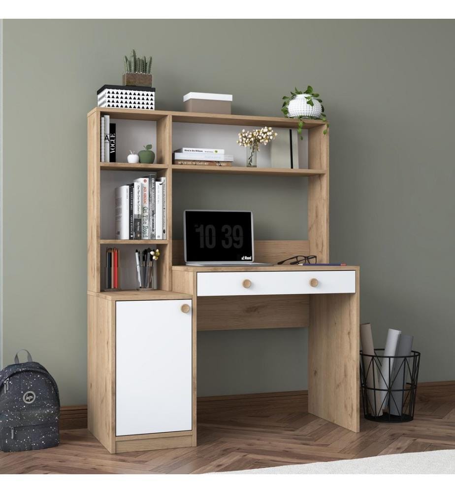 Bureau et bibliothèque - Noyer blanc