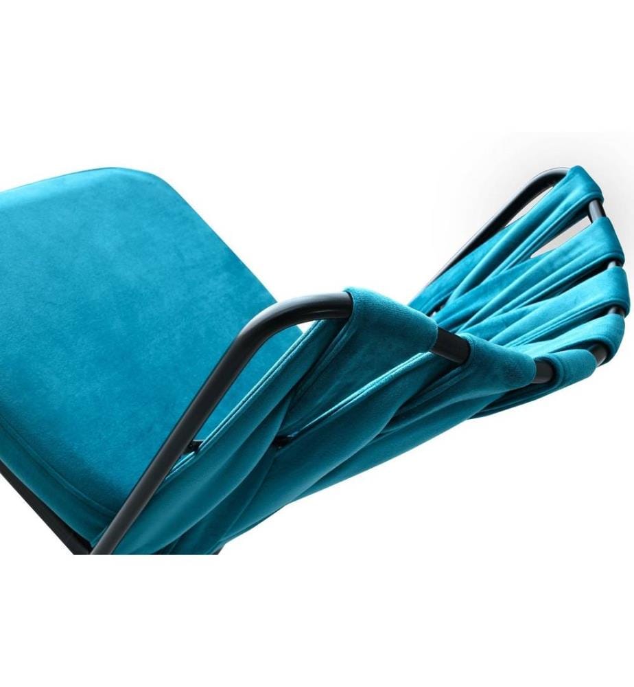 Ensemble de chaises (4 pièces) - Noir et bleu