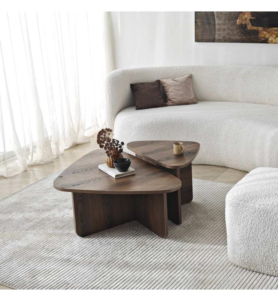 Couchtisch-Set – Walnuss