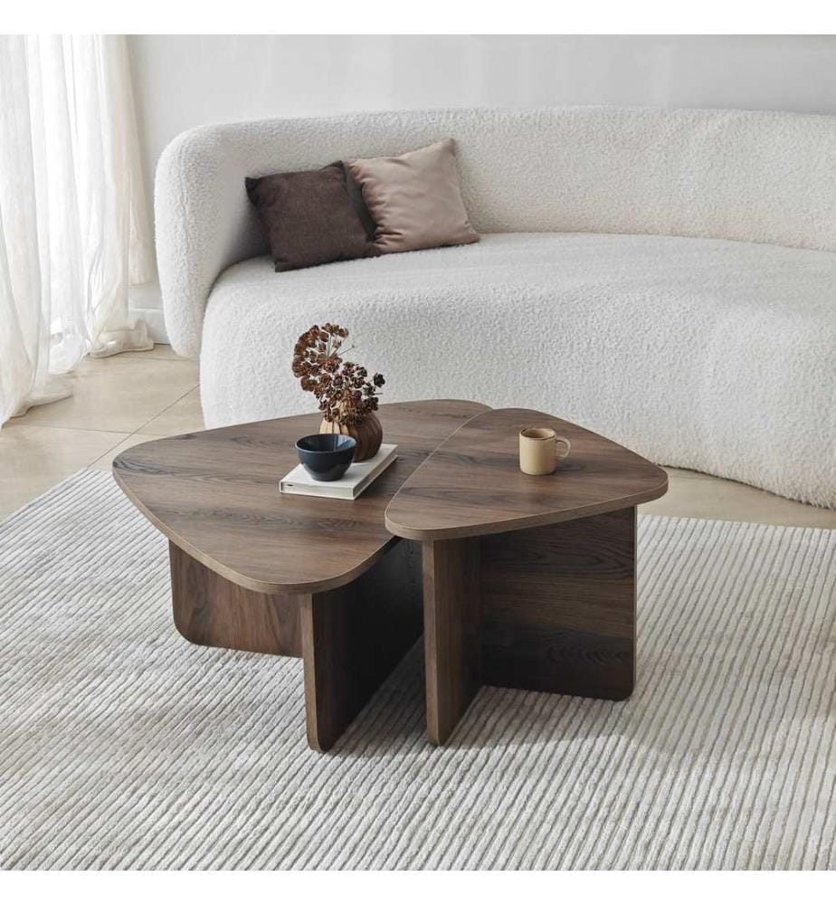 Couchtisch-Set – Walnuss