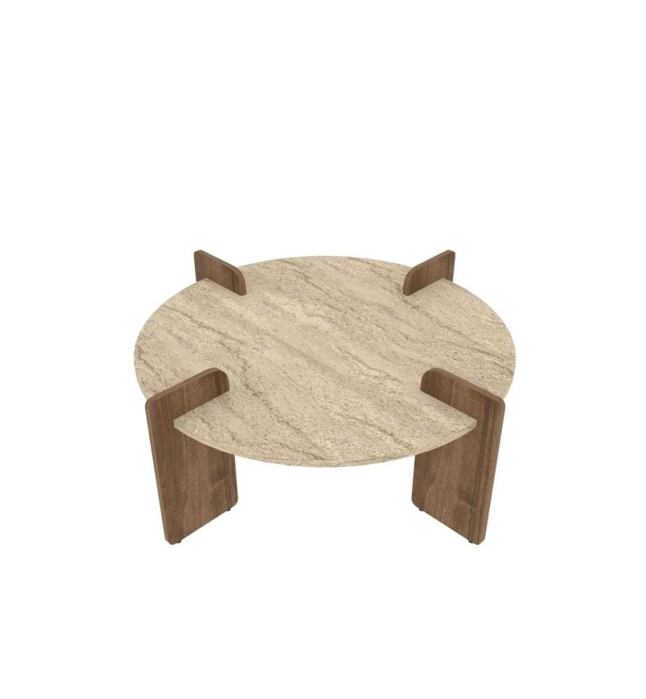Coffee Table - Travertine Walnut