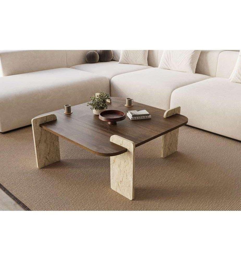 Coffee Table - Walnut Travertine