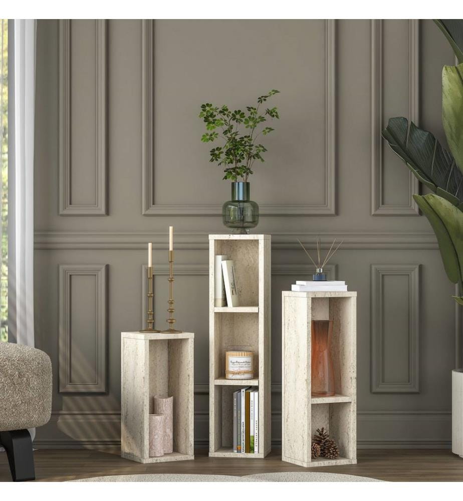 Ensemble de tables d'appoint - Travertin