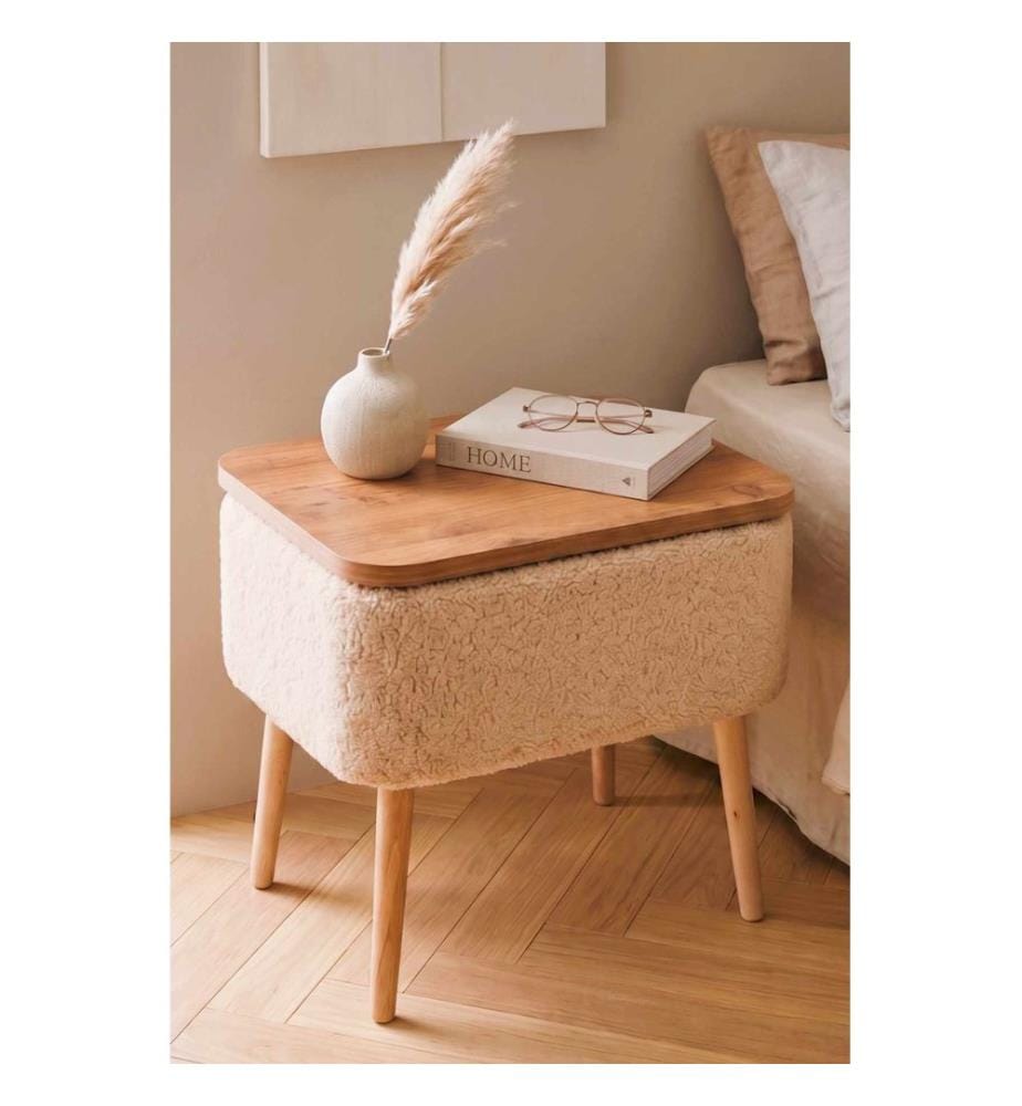 Table de chevet - Beige naturel