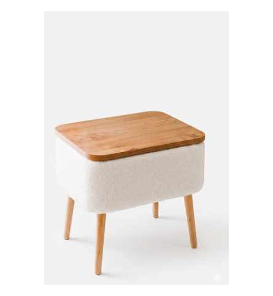 Table de chevet - Blanc naturel