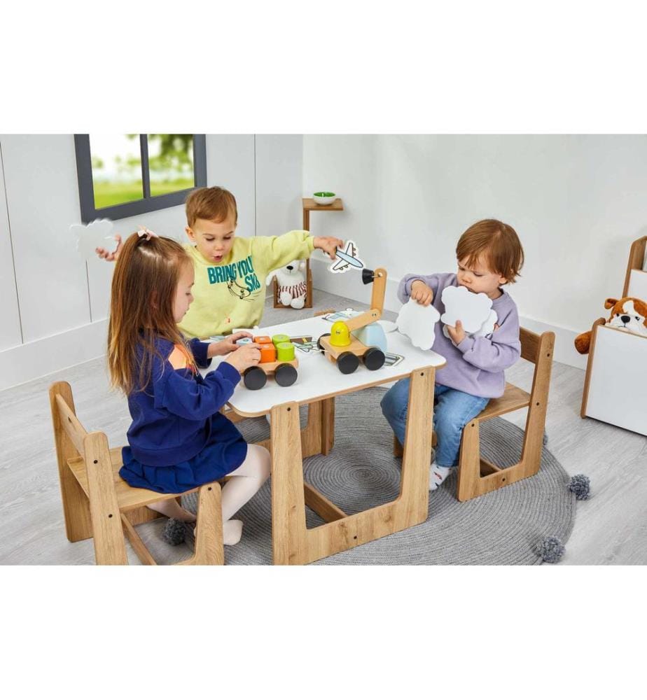 Kindertischset – Weiss, naturbelassen