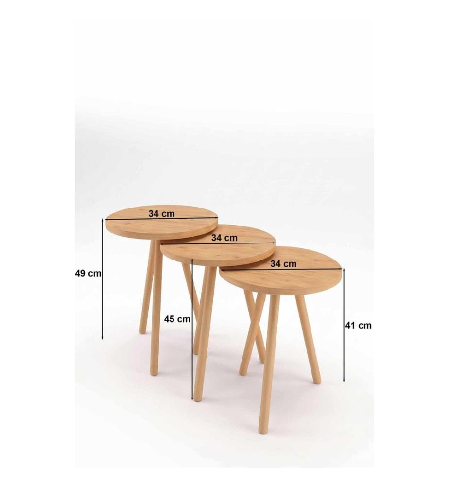 Stapeltisch (3-teilig) – Sapphire Oak