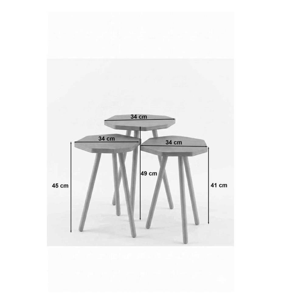 Stapeltisch (3-teilig) – Kiefer