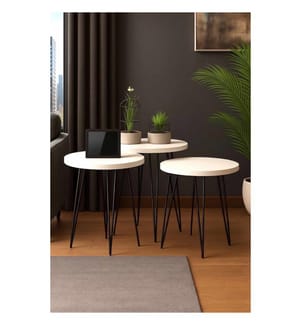 Nesting Table (3 Pieces) - White Black