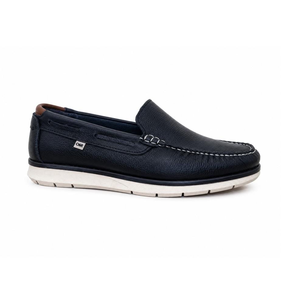 Bootsschuhe aus blauem Leder