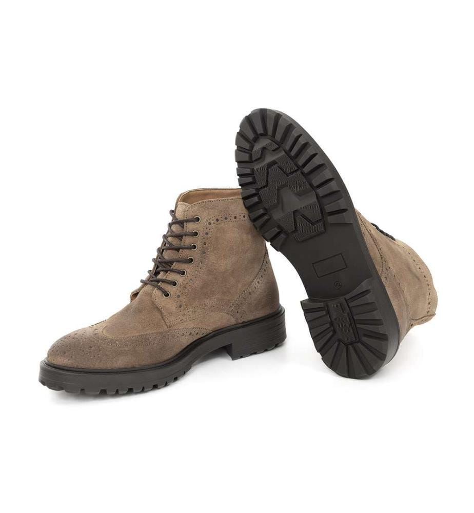 Stiefel aus Wildleder - Beige