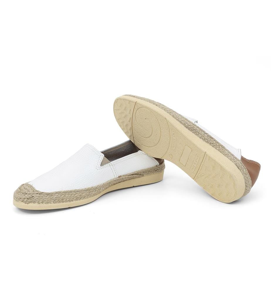 Espadrille aus Leder - Weiss