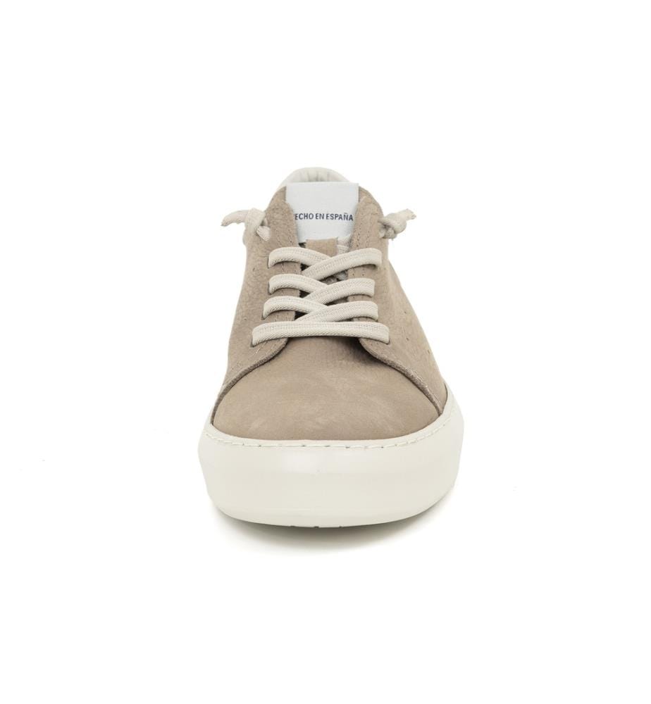 Turnschuhe aus Nubuk - Beige