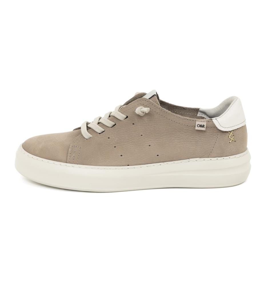Turnschuhe aus Nubuk - Beige