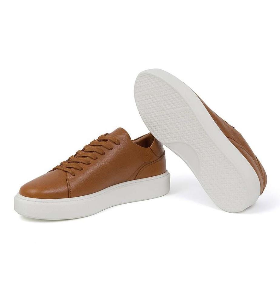 Hellbraune Leder-Sneakers