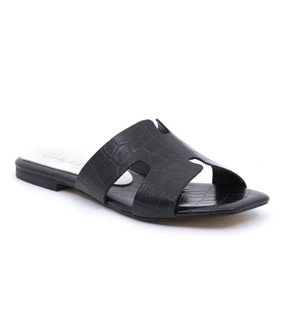 Ledersandalen - Schwarz