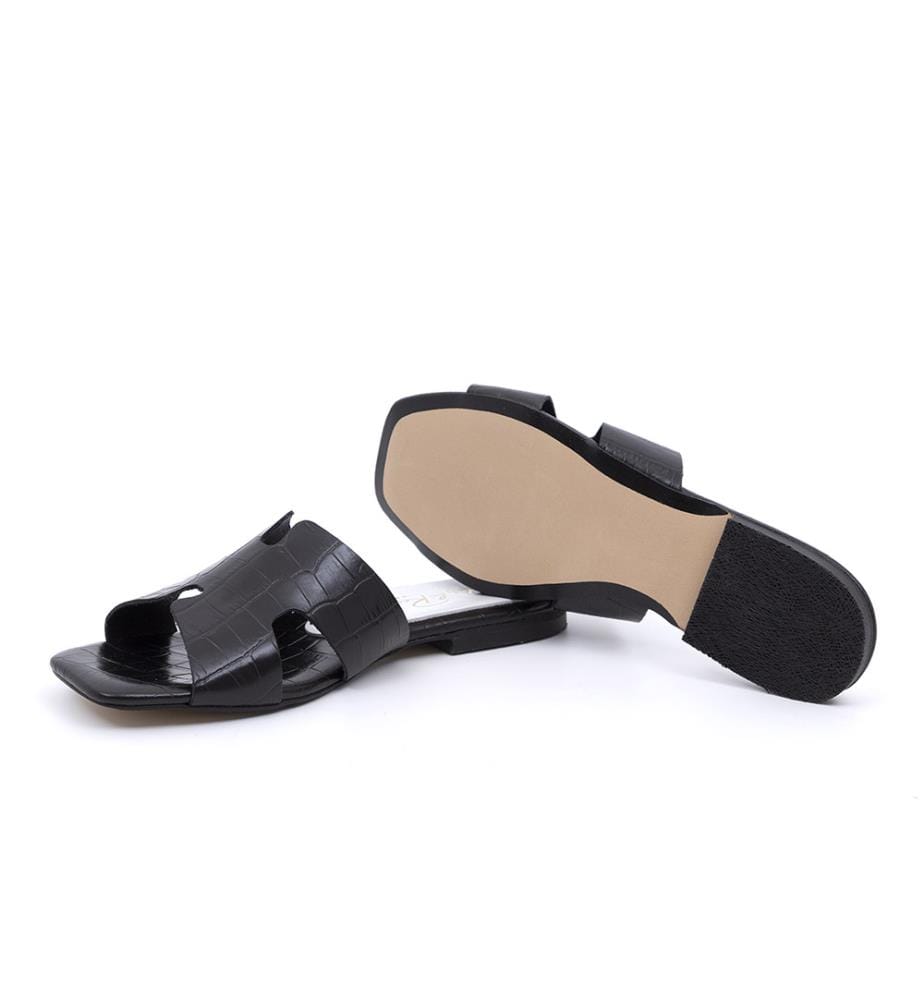 Ledersandalen - Schwarz
