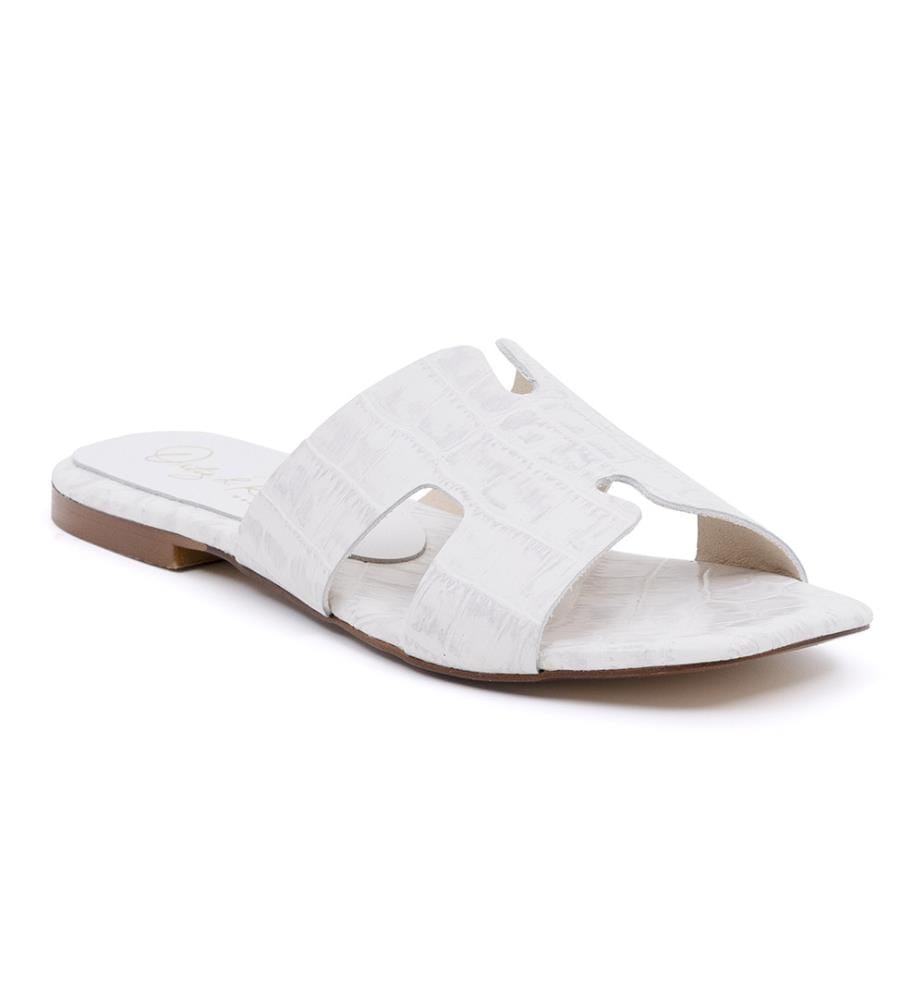 Leder-Sandalen - Weiss