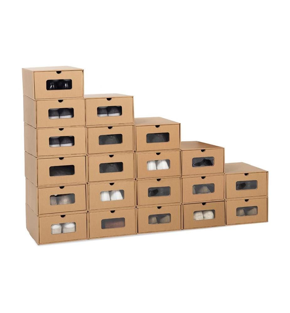 Set von 20 Aufbewahrungsboxen aus Craft - 35x23.5x13.5cm - Hellbraun